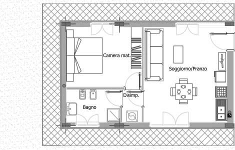 Planimetria dell'appartamento A - piano Terra