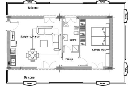 Appartamento bilocale G - piano Piano