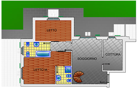 Planimetria dell'appartamento 2, Palazzina A - piano Terra
