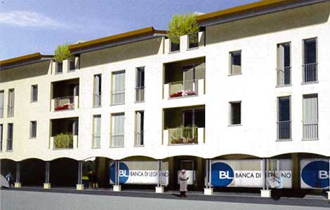 Rendering esterno per Immobiliare IDA s.r.l. con vista da via Manzoni